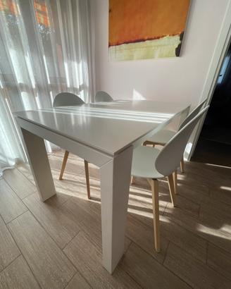 Tavolo allungabile Calligaris bianco + 6 sedie