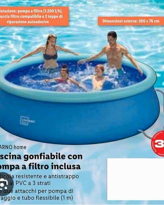 Piscina con bordo gonfiabile 