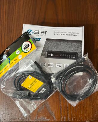 Decoder + cavo HDMI + cavo ANTENNA, mai utilizzati