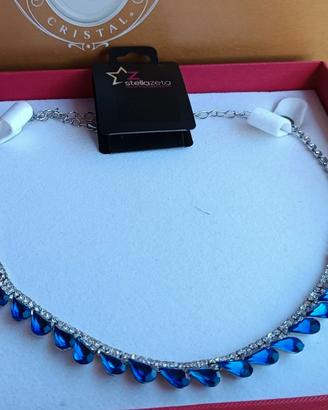 Nuovo girocollo Stellazeta color argento e strass
