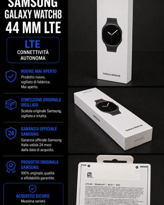 Samsung Galaxy Watch8 44 mm LTE Nuovo Sigillato