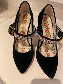 Decoltè Gucci originali , in velluto nero, nr.36