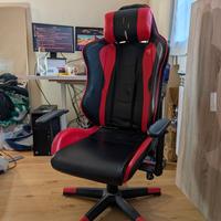 Sedia Gaming Nera/Rossa Cuscino Regolabile