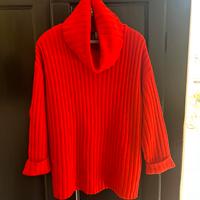 H&M maglione misto rosso size L collo sciallato