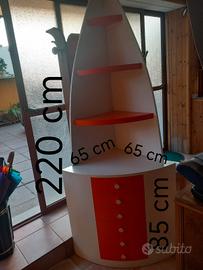 angoliera con 6 cassetti