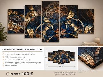 Quadro moderno formato da 5 pannelli XXL
