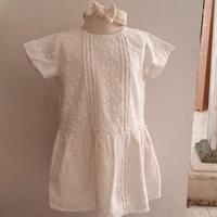 Set ZARA:Abito Panna in Pizzo Sangallo + Fascia 