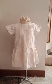 Set ZARA:Abito Panna in Pizzo Sangallo + Fascia 