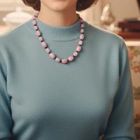 Collana vintage rosa e nero