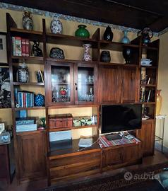  parete attrezzata legno massello