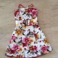 Abito corto fiori gonna tulle vintage