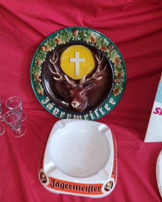 Raro Piatto e portacenere d'epoca  Jägermeister