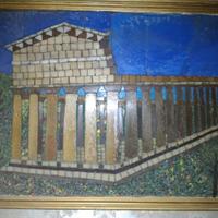 Quadro Tempio Paestum Salerno con mosaici in vetro