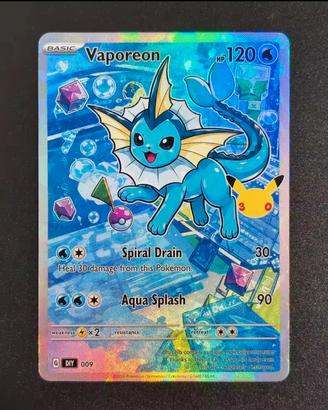 Vaporeon Pokemon Card Custom Holo