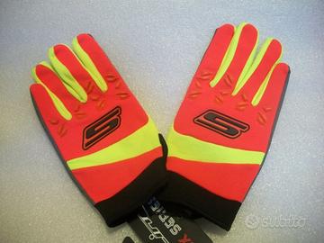 GUANTI S LINE MOTO CROSS COLORE ARANCIO/GIALLO -BI