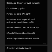 Pezzi minarelli orrizontale e sr piaggio