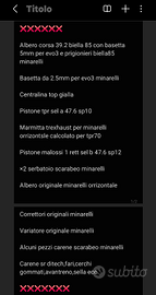 Pezzi minarelli orrizontale e sr piaggio