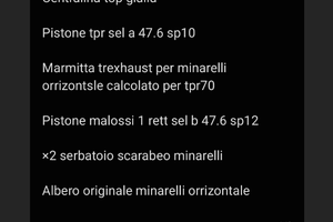 Pezzi minarelli orrizontale e sr piaggio