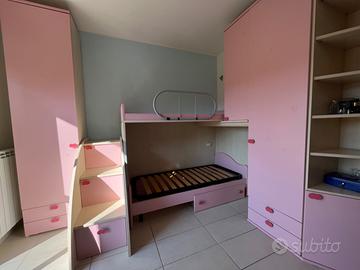 Cameretta doppia bambina con letto a castello