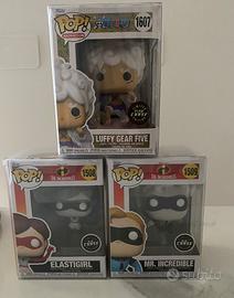 Funko pop Luffy Elasticgirl Mr. Incredible CHASE
