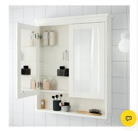 Mobile a specchio con 2 ante, grigio, 83x16 Ikea