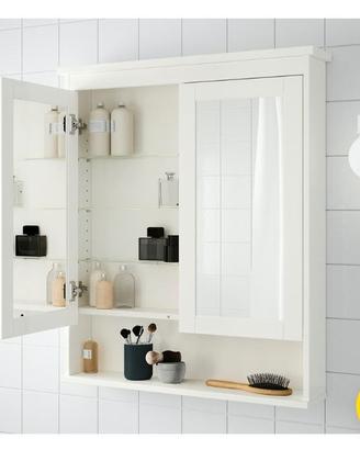 Mobile a specchio con 2 ante, grigio, 83x16 Ikea