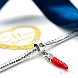 CHARM ARGENTO 925 Cornicello Rosso Modello Pandora
