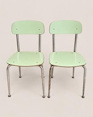 Coppia sedie anni '60 Formica verde italiane