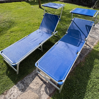 2 Lettini prendisole pieghevoli con parasole
