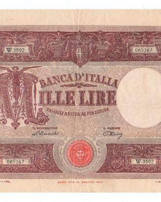 LIRE 1000 - TIPO  MEDUSA  - ANNO 1947