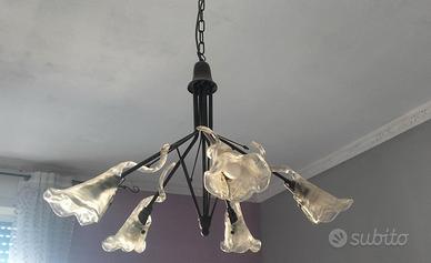 lampadari ferro battuto e vetro di Murano