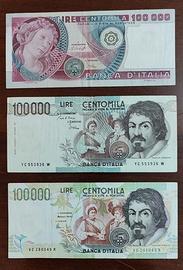 Tris banconote 100.000