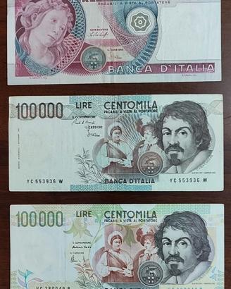 Tris banconote 100.000