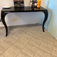 Tavolo / Consolle da parete in vetro nero lucido