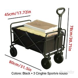 Carrello spiaggia campeggio hobby grande e robusto