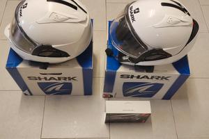 COPPIA CASCHI SHARK EVO GT Blank con interfono