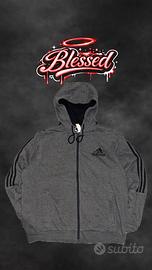 Felpa Adidas grigia con cappuccio XL
