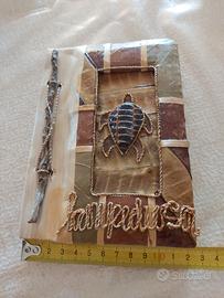 Album foto/taccuino in legno e fibra foglie 13x18.