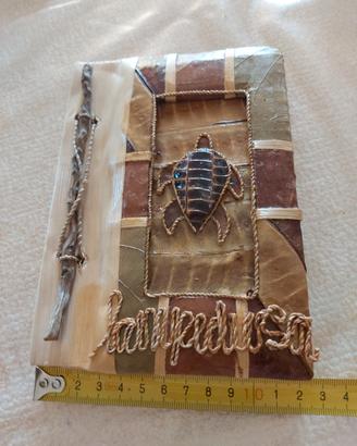 Album foto/taccuino in legno e fibra foglie 13x18.