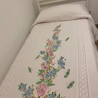 Letto singolo + coperta dipinta a mano