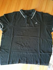 Polo Bonprix XXL nera bordature bianche 3 bottoni