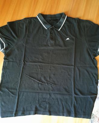 Polo Bonprix XXL nera bordature bianche 3 bottoni