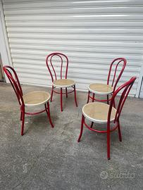 SEDIE VINTAGE DESIGN MOLTENI CONSONNI ROSSE
