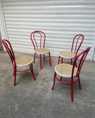 SEDIE VINTAGE DESIGN MOLTENI CONSONNI ROSSE