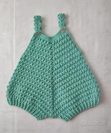 Salopette pagliaccetto neonati uncinetto 