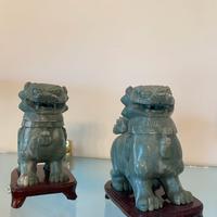 Coppia di Statue Leoni Guardiani Cinesi