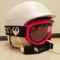 Casco Red e maschera Dragon donna