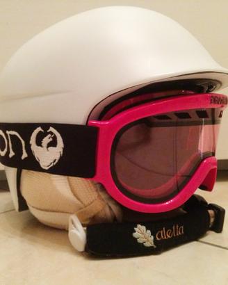 Casco Red e maschera Dragon donna