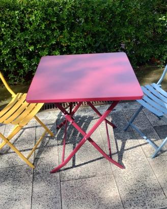 Set tavolino da giardino in metallo