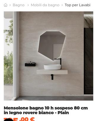 Mensoloni per lavabo da appoggio bagno